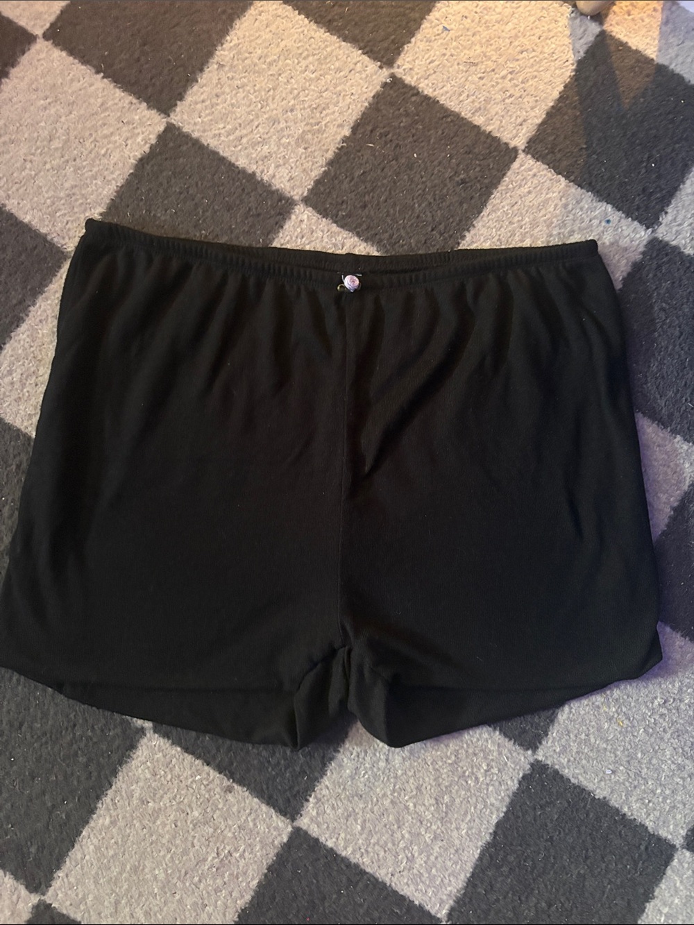 Comfort Stretch Black Sleep Shorts with Elastic Waist